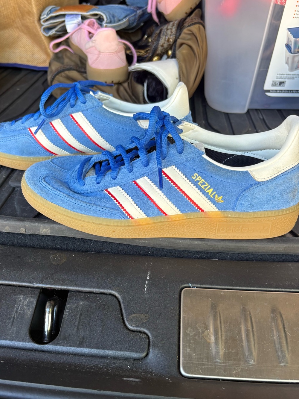 adidas Blue Suede Spezial Sneakers with White Accents